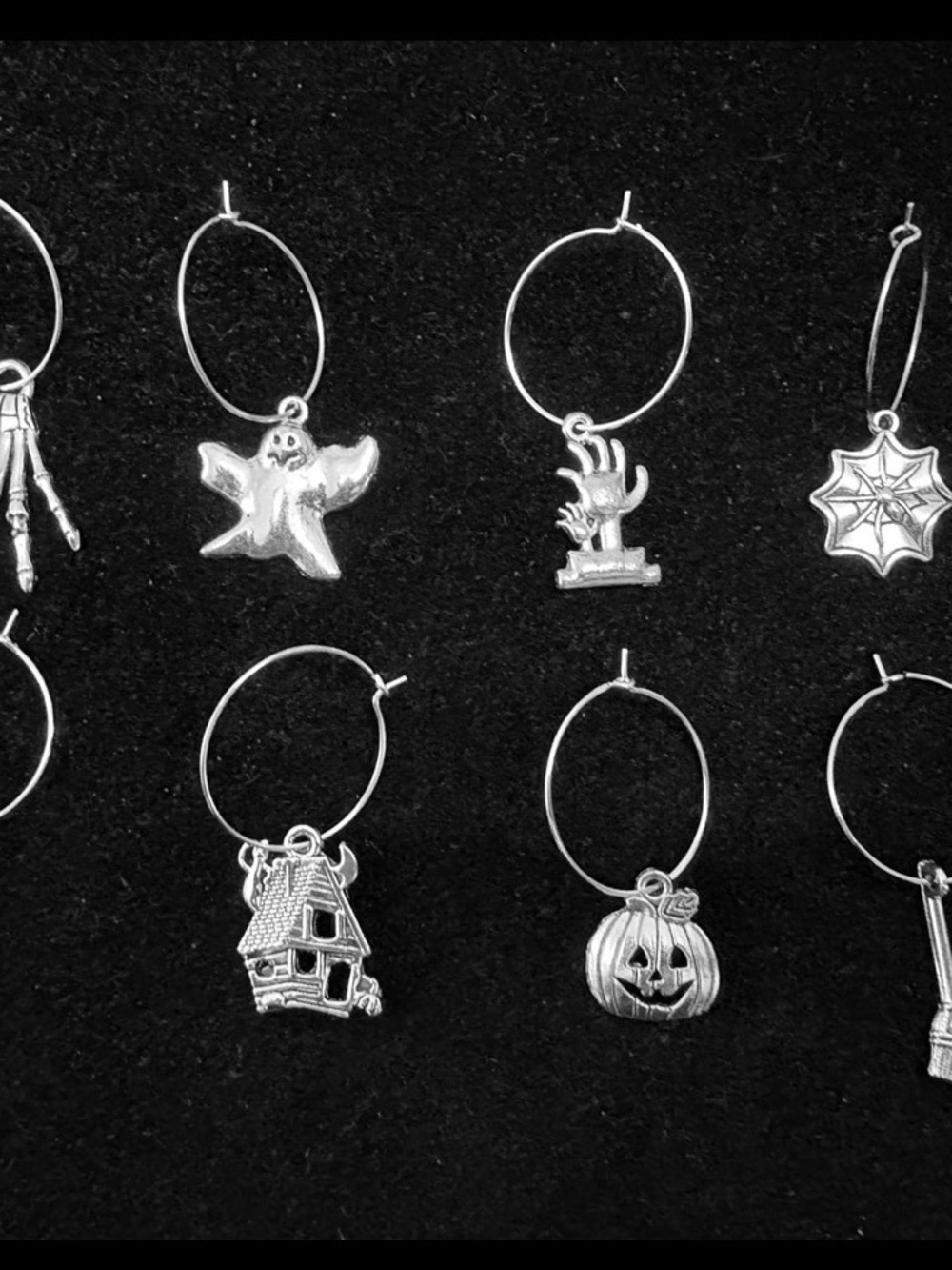 Halloween themed Wine Glass charms set of 8